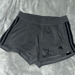 Grey Adidas climate shorts with 3 black stripes BRAND NEW WITH TAGS!